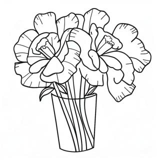 Beautiful Carnation Bouquet Coloring Page 66171-54655