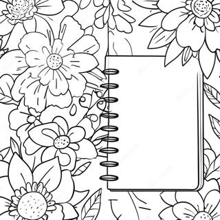 Cute Diary With Flowers Coloring Page 66201-54674