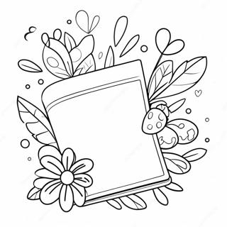 Cute Diary With Flowers Coloring Page 66201-54676