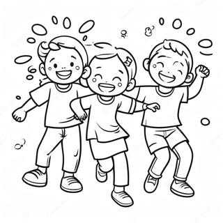 Joyful Black Children Playing Coloring Page 66281-54741