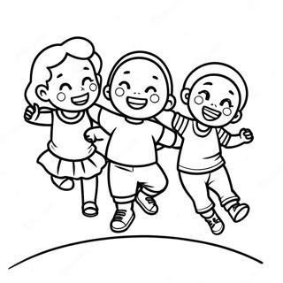 Joyful Black Children Playing Coloring Page 66281-54742