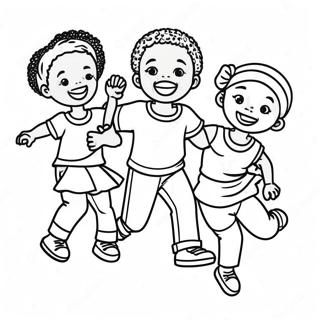 Joyful Black Children Playing Coloring Page 66281-54743