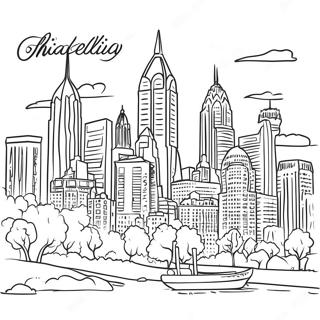 Philadelphia Skyline Coloring Page 66310-54767