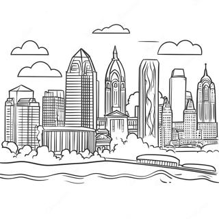 Philadelphia Skyline Coloring Page 66310-54768