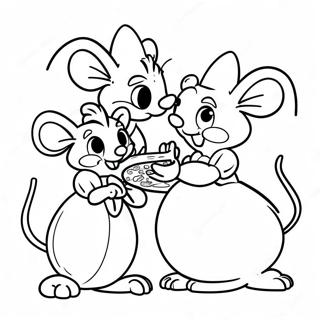 Charming Mice Helping Cinderella Coloring Page 66321-54787