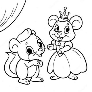 Charming Mice Helping Cinderella Coloring Page 66321-54788