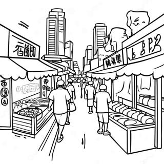 Taiwanese Night Market Coloring Page 66421-54874