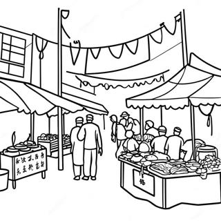 Taiwanese Night Market Coloring Page 66421-54876