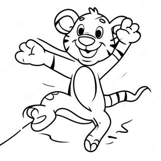 Happy Tigger Jumping Coloring Page 6645-5405