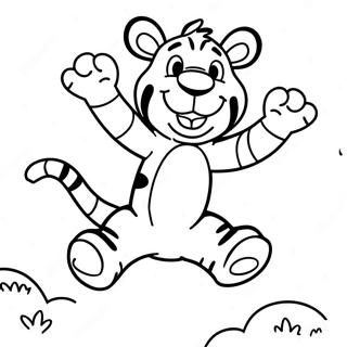 Happy Tigger Jumping Coloring Page 6645-5407