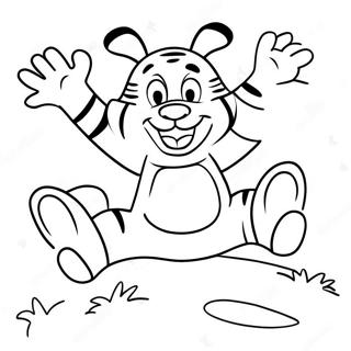 Happy Tigger Jumping Coloring Page 6645-5408