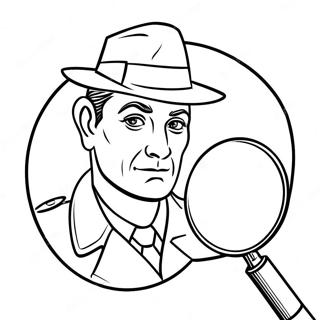 Detective With Magnifying Glass Coloring Page 66471-54889