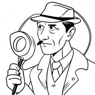 Detective With Magnifying Glass Coloring Page 66471-54890