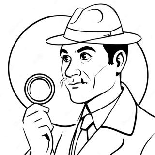 Detective With Magnifying Glass Coloring Page 66471-54891