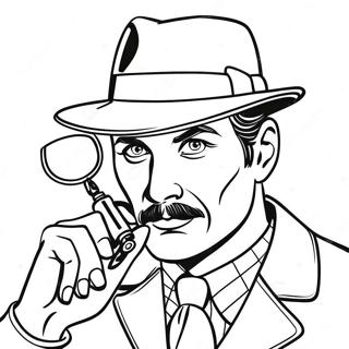 Detective With Magnifying Glass Coloring Page 66471-54892