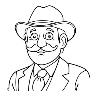 Funny Uncle With Mustache Coloring Page 66501-54919