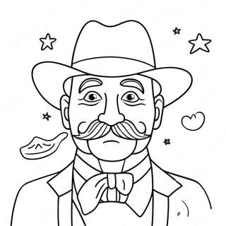 Funny Uncle With Mustache Coloring Page 66501-54920