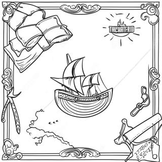 Uncharted Treasure Map Coloring Page 66510-54926