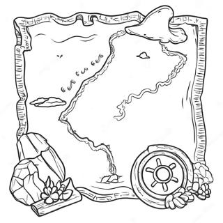 Uncharted Treasure Map Coloring Page 66510-54927