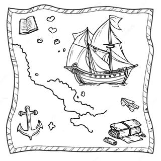 Uncharted Treasure Map Coloring Page 66510-54928