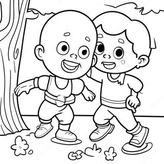 Little Bill Playing With Friends Coloring Page 66521-54933