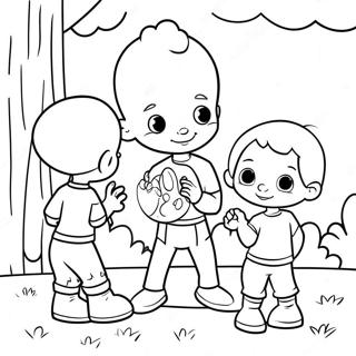 Little Bill Playing With Friends Coloring Page 66521-54936