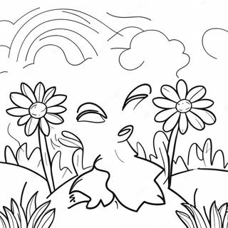 Spring Flower Garden Coloring Page 6654-5410