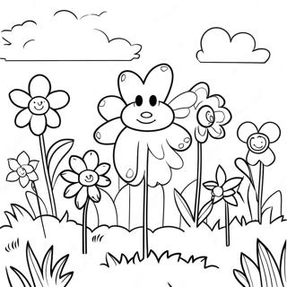 Spring Flower Garden Coloring Page 6654-5412