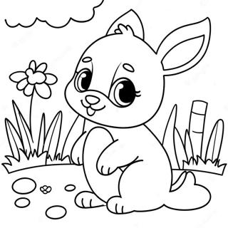 Cute Baby Animals In Spring Coloring Page 6655-5414