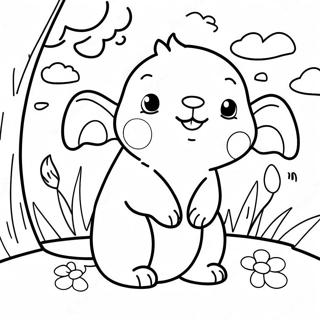 Cute Baby Animals In Spring Coloring Page 6655-5415