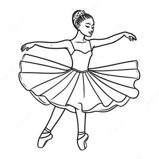 Black Ballerina Dancing Gracefully Coloring Page 66570-54954