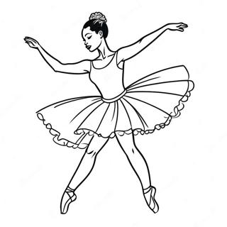 Black Ballerina Dancing Gracefully Coloring Page 66570-54956