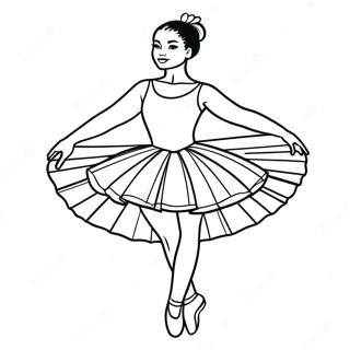 Elegant Black Ballerina In A Tutu Coloring Page 66571-54985