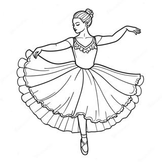 Elegant Black Ballerina In A Tutu Coloring Page 66571-54986