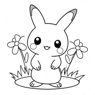 Cute Mimikyu With Flowers Coloring Page 66581-54981