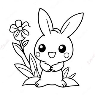 Cute Mimikyu With Flowers Coloring Page 66581-54982