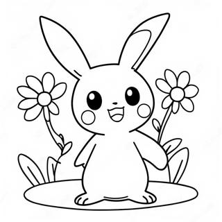 Cute Mimikyu With Flowers Coloring Page 66581-54983