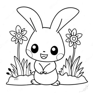 Cute Mimikyu With Flowers Coloring Page 66581-54984