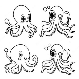 Octopus Vs Squid Coloring Pages