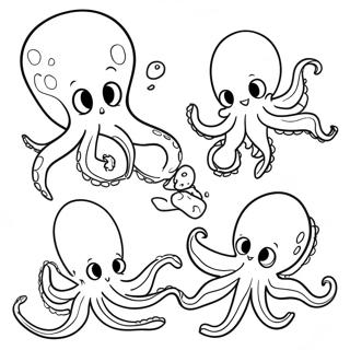 Octopus Vs Squid Coloring Page 66590-54979