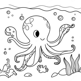 Colorful Octopus Underwater Scene Coloring Page 66591-54989