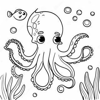 Colorful Octopus Underwater Scene Coloring Page 66591-54990