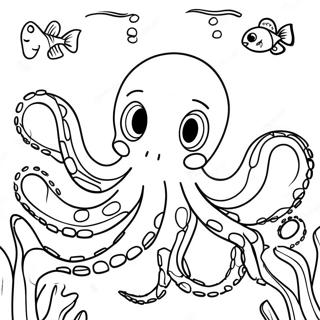 Colorful Octopus Underwater Scene Coloring Page 66591-54991