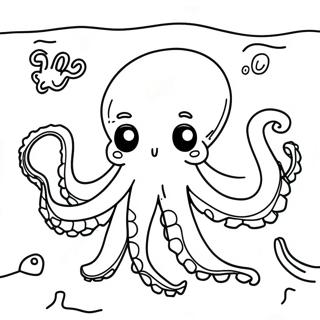 Colorful Octopus Underwater Scene Coloring Page 66591-54992