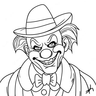 Gangster Scary Clown Coloring Pages