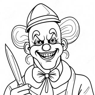 Gangster Scary Clown Coloring Pages