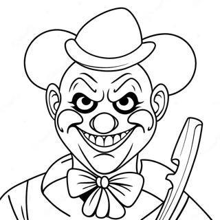 Eerie Gangster Clown With A Knife Coloring Page 66601-54999