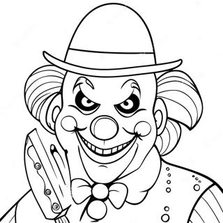 Eerie Gangster Clown With A Knife Coloring Page 66601-55000