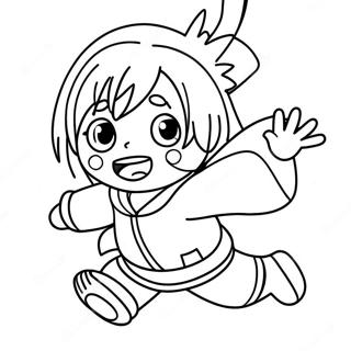 Cute Uraraka In Action Coloring Page 66611-55003