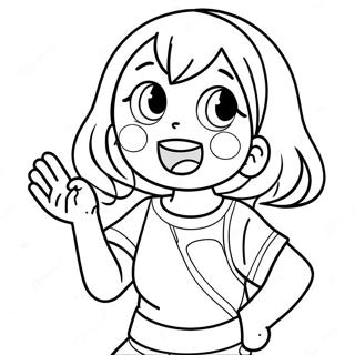 Cute Uraraka In Action Coloring Page 66611-55004